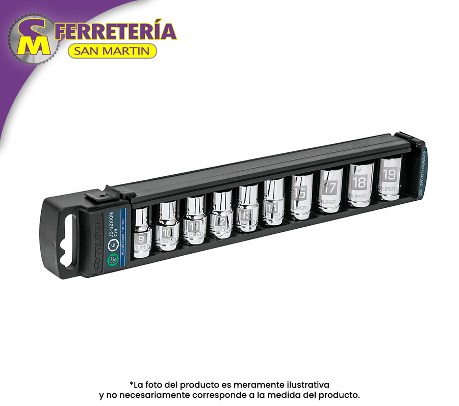 JUEGO DADOS 10PZA 1/2" STD 14176(TRUPER)