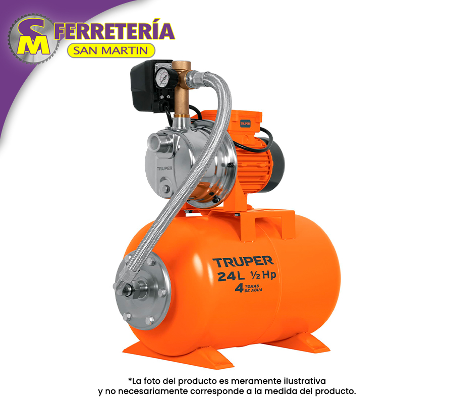 HIDRONEUMATICO 1/2HP 24LT 10077(TRUPER)