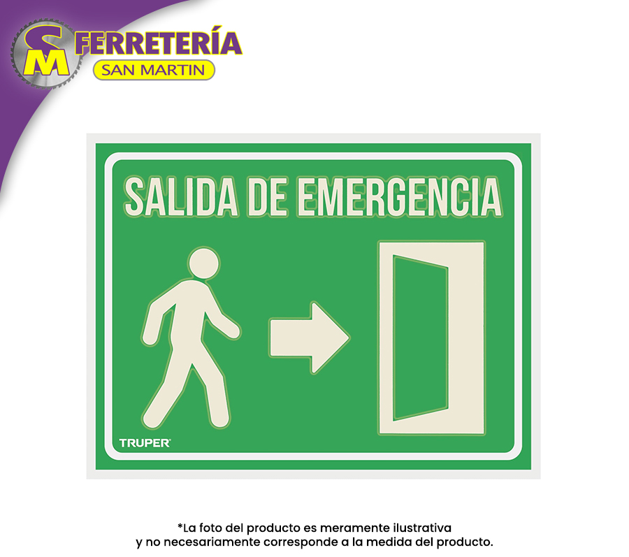 LETRERO SEÑALIZACION SALIDA EMERGENCIA 18348