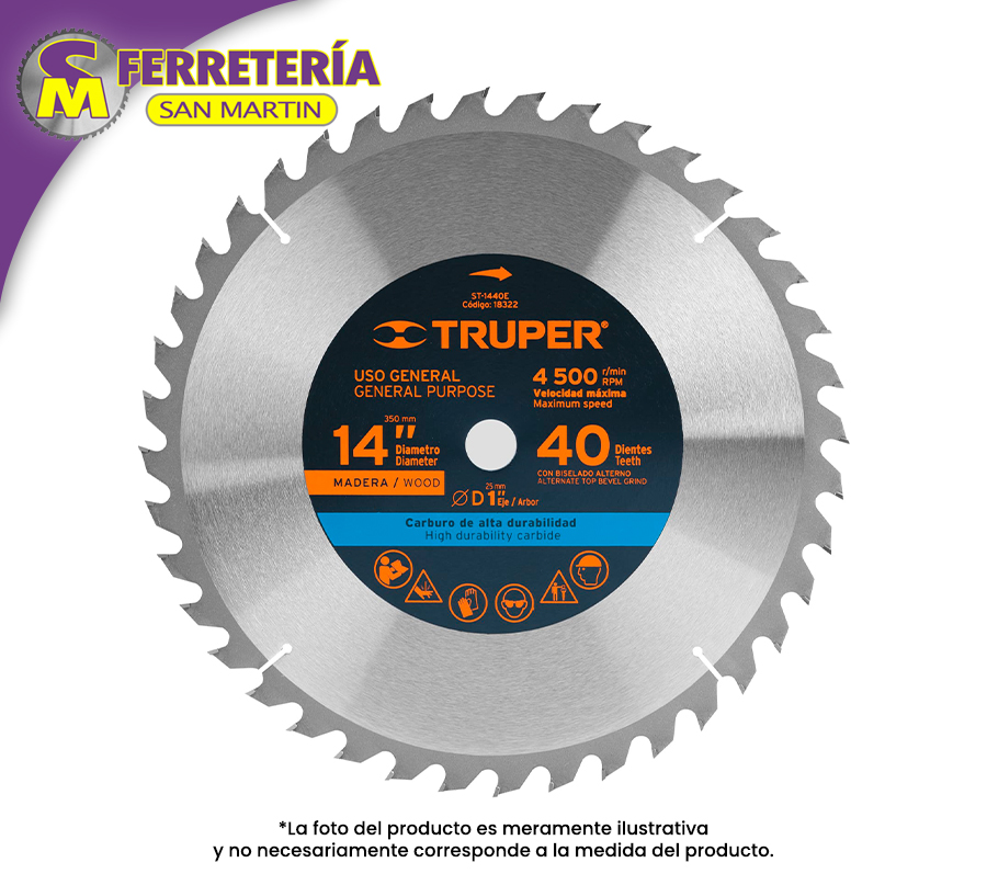 SIERRA CIRC.14" 40D 18322(TRUPER)