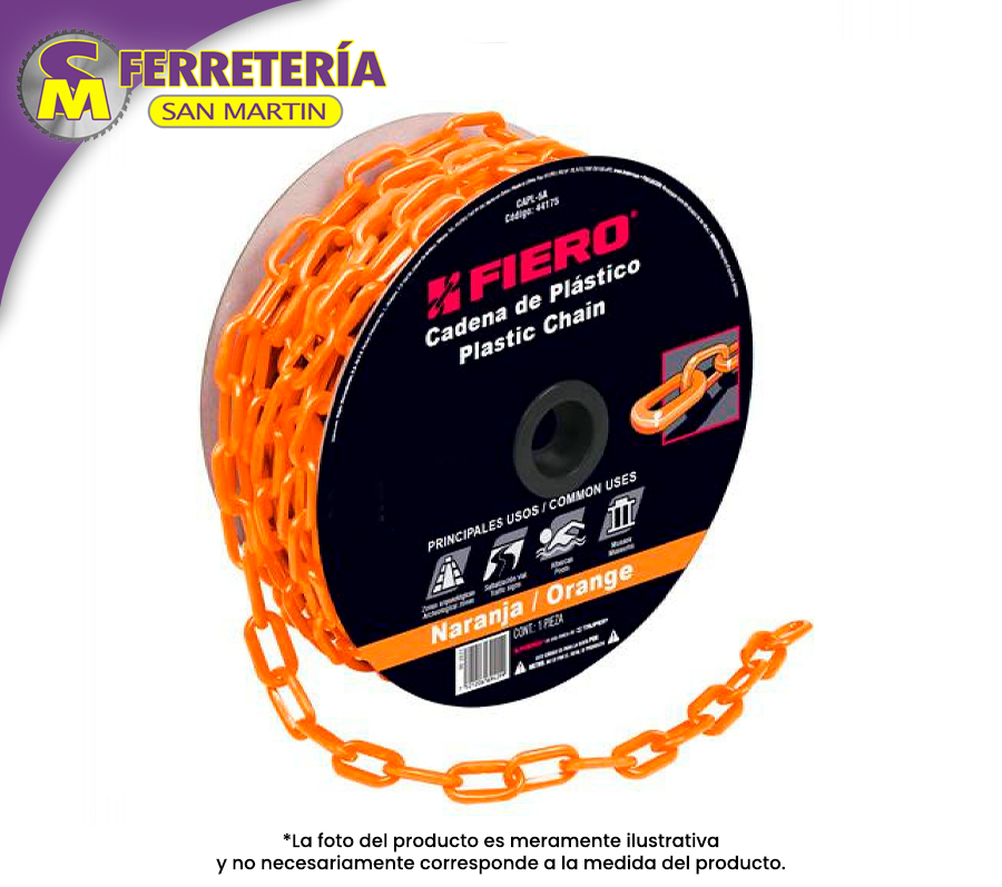 CADENA PLAS.8MM NARANJ.44185 MTO(FIERO)