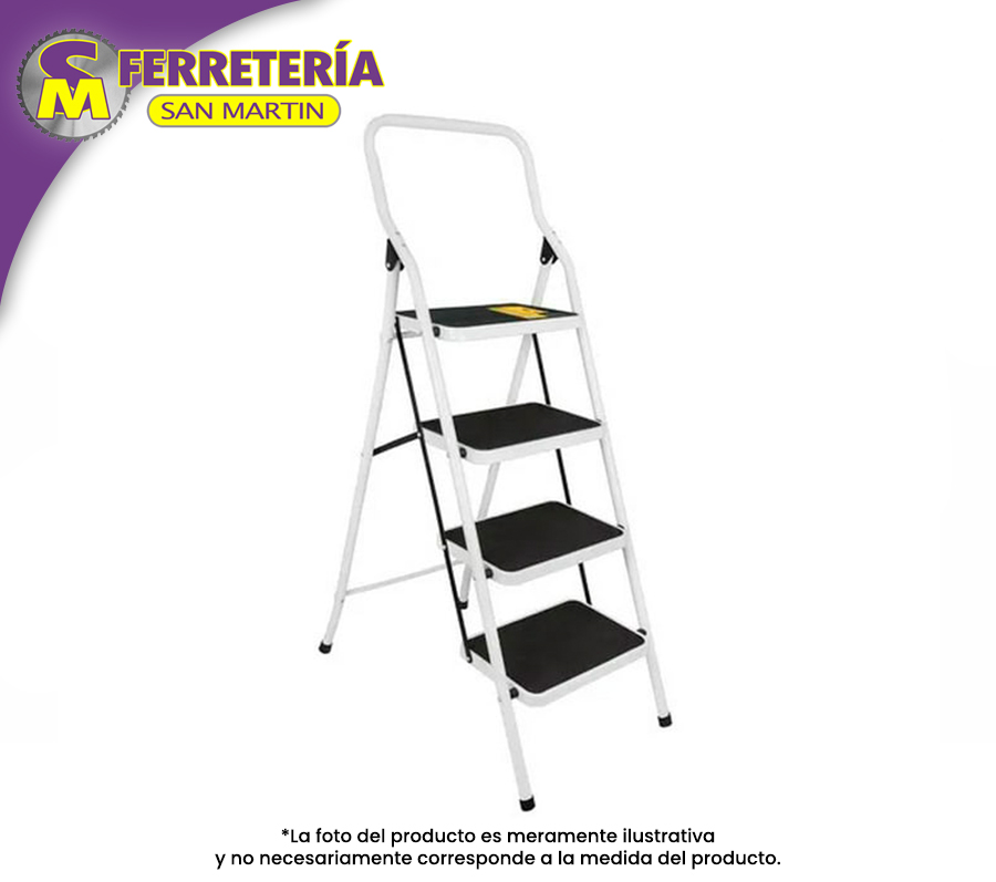 ESCALERA NEGRAPLEGABLE 4 PELDANOS 103144 TRUPER